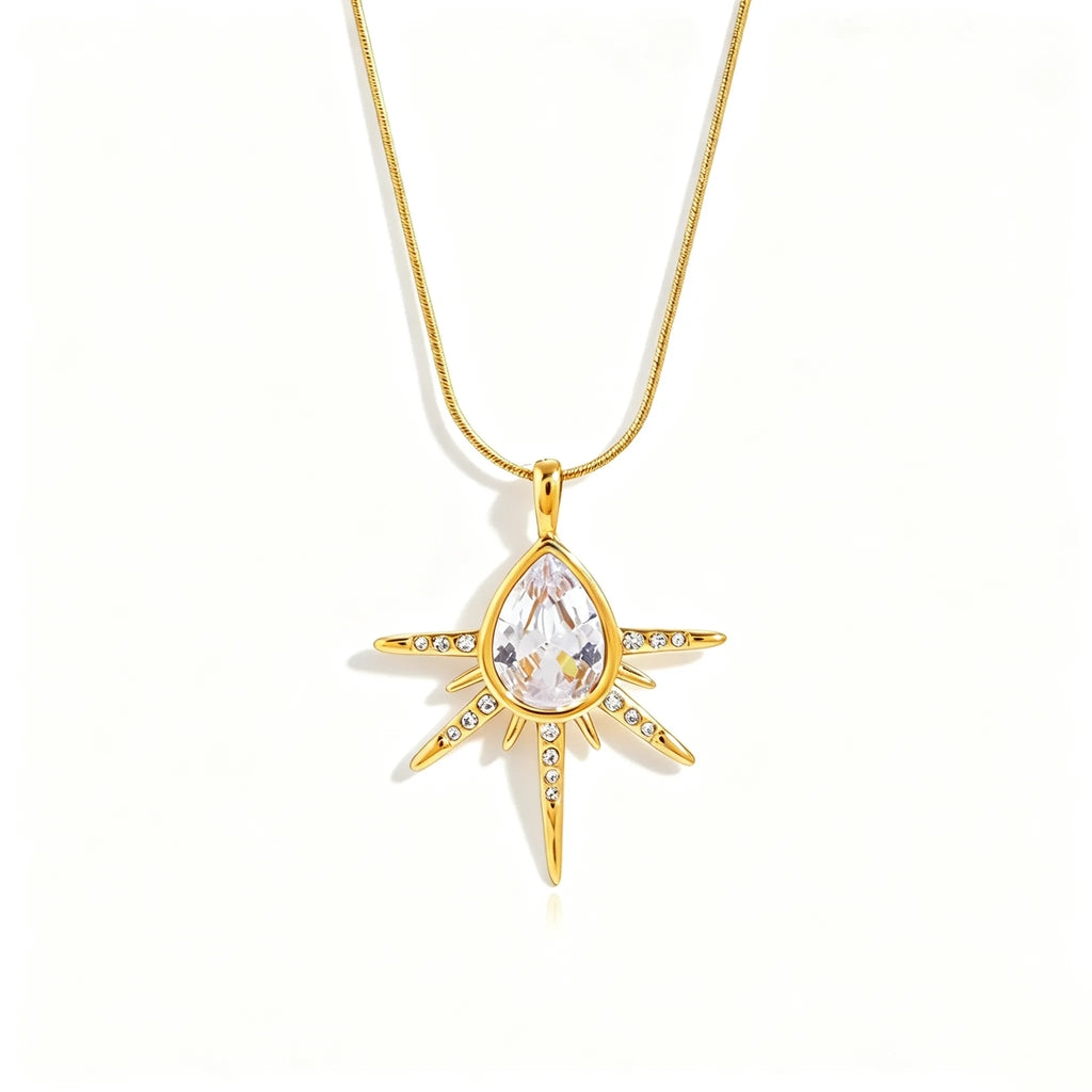 Waterproof Pear-Cut CZ Necklace