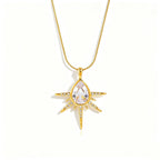 Waterproof Pear-Cut CZ Necklace