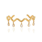 Waterproof  Wave Cuff CZ Bangle