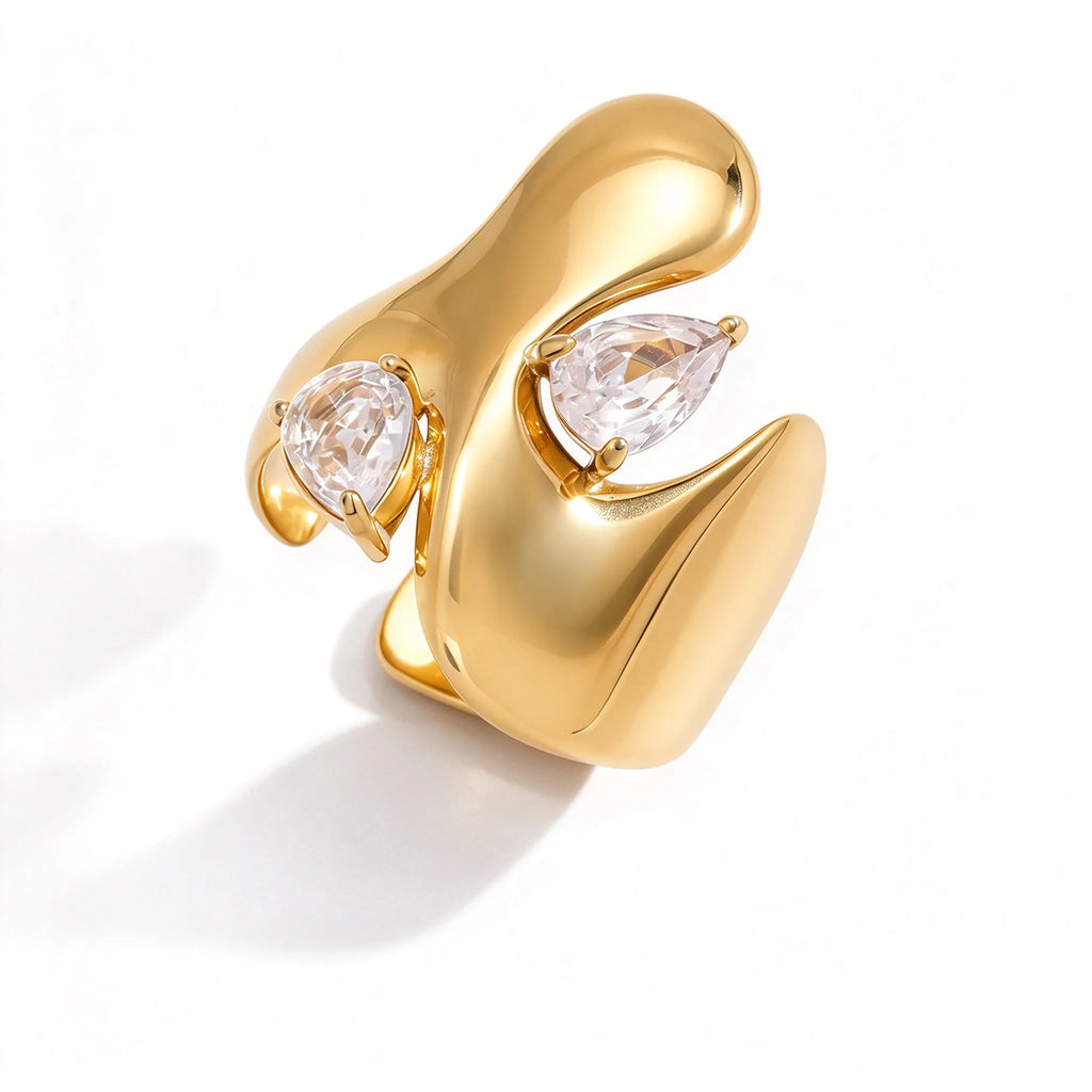 Waterproof Gold Sculptural Ring Collection