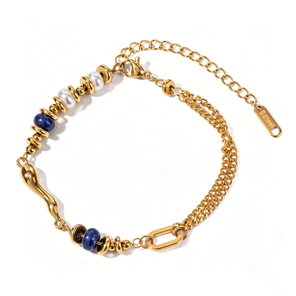 Waterproof Stacking Beaded Pearl Bracelet