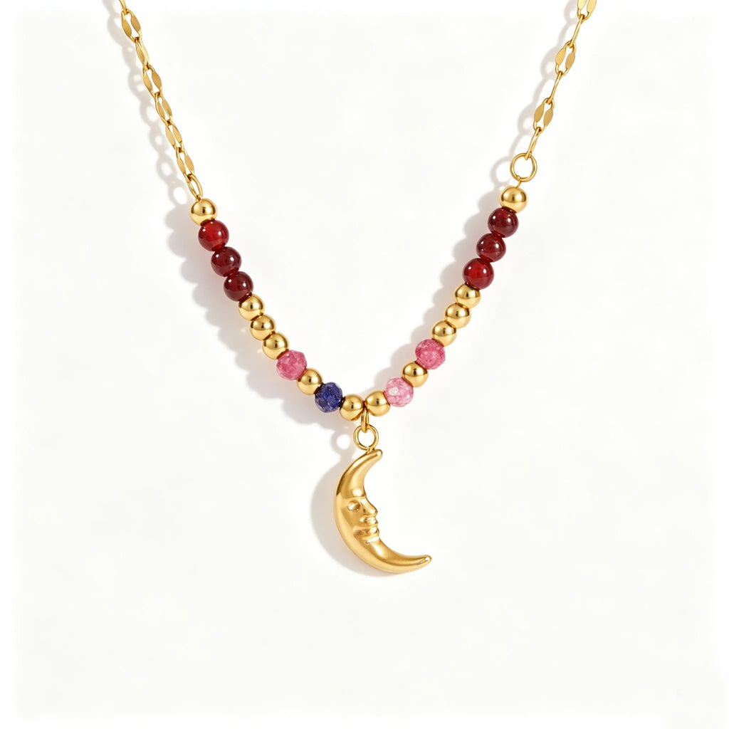 Waterproof Colorful Beaded Charm Necklace Collection