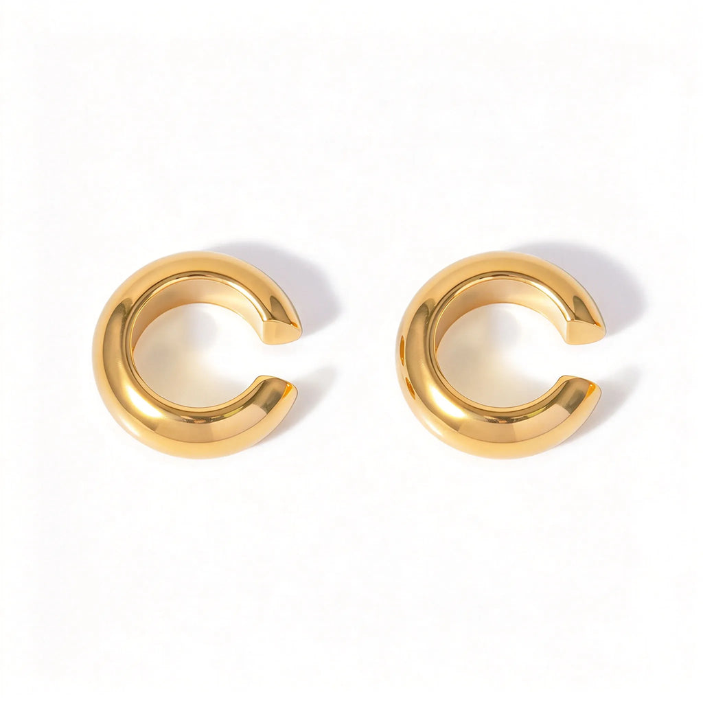 Waterproof Gold Ear Cuff & Dangle Earring