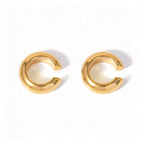 Waterproof Gold Ear Cuff & Dangle Earring
