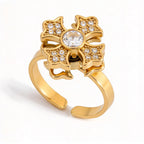 Waterproof Gold Spinner Rotatable Ring