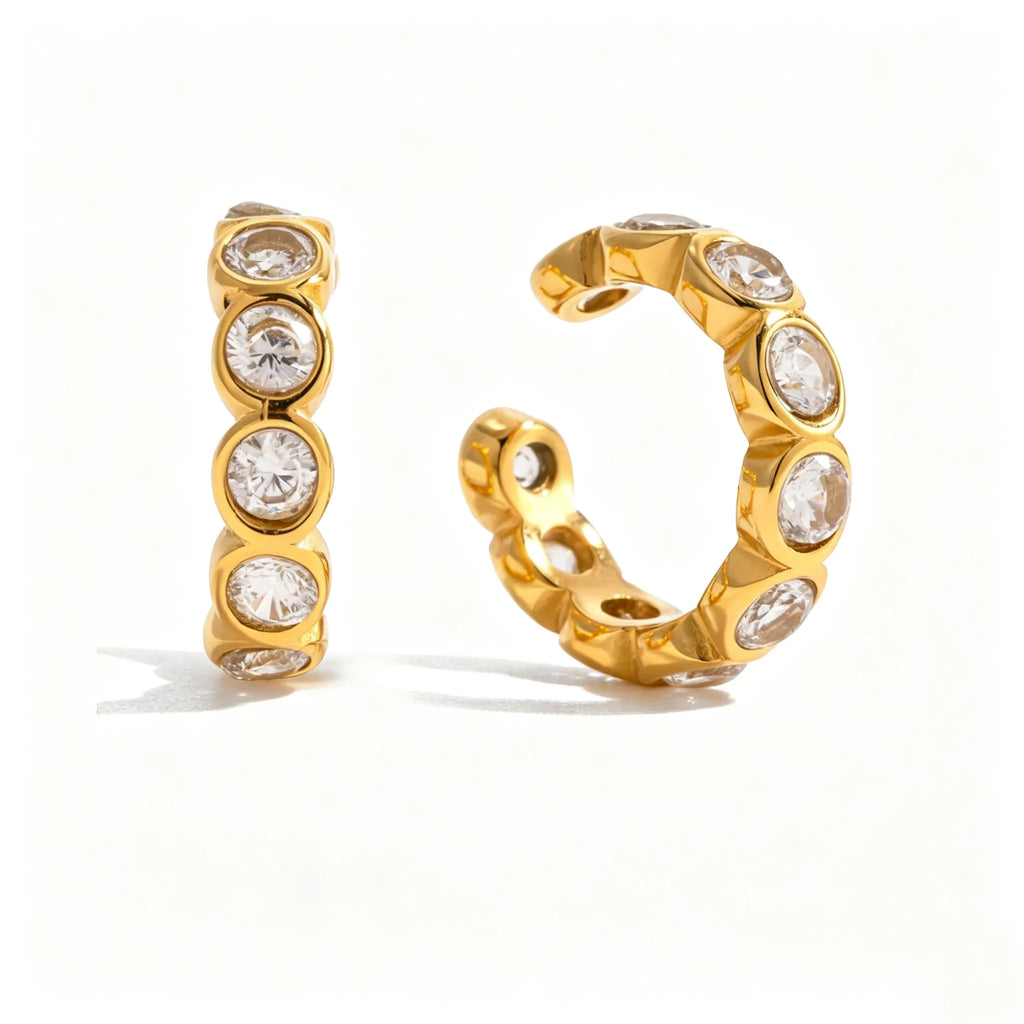 Waterproof No-Piercing Chunky CZ Ear Cuffs