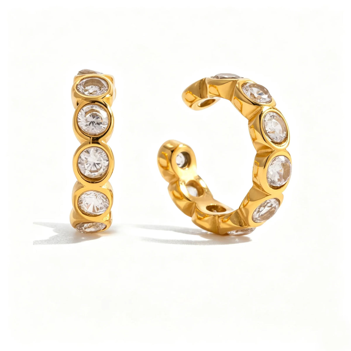 Waterproof No-Piercing Chunky CZ Ear Cuffs