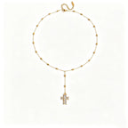 Waterproof Cross Pave CZ Pendant Necklace