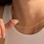Satellite Bead Chain Necklace – Waterproof 18K Gold