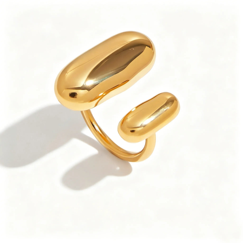 Waterproof Sculptural Pill Open Ring