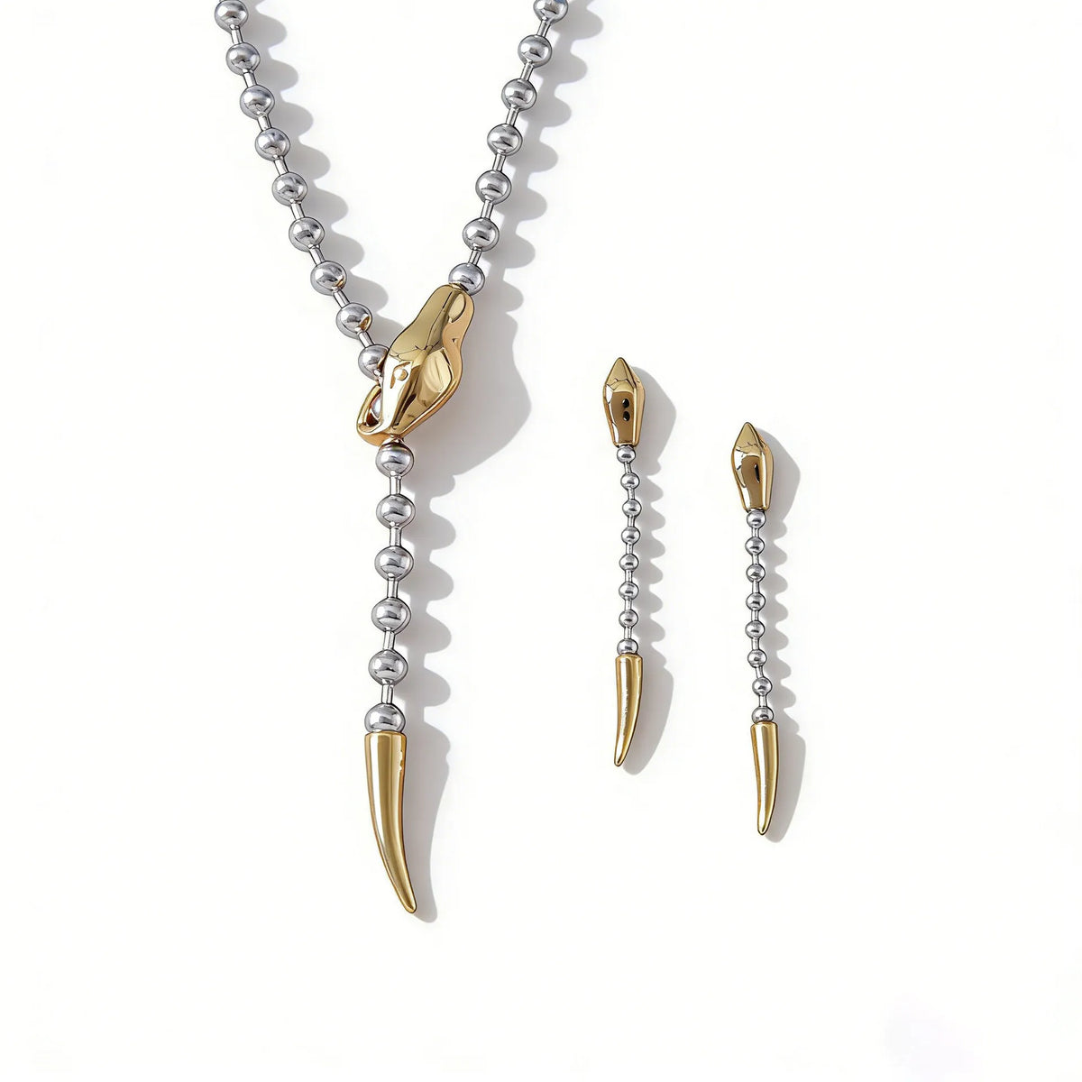 Waterproof Y-Necklace & Drop Earrings Set