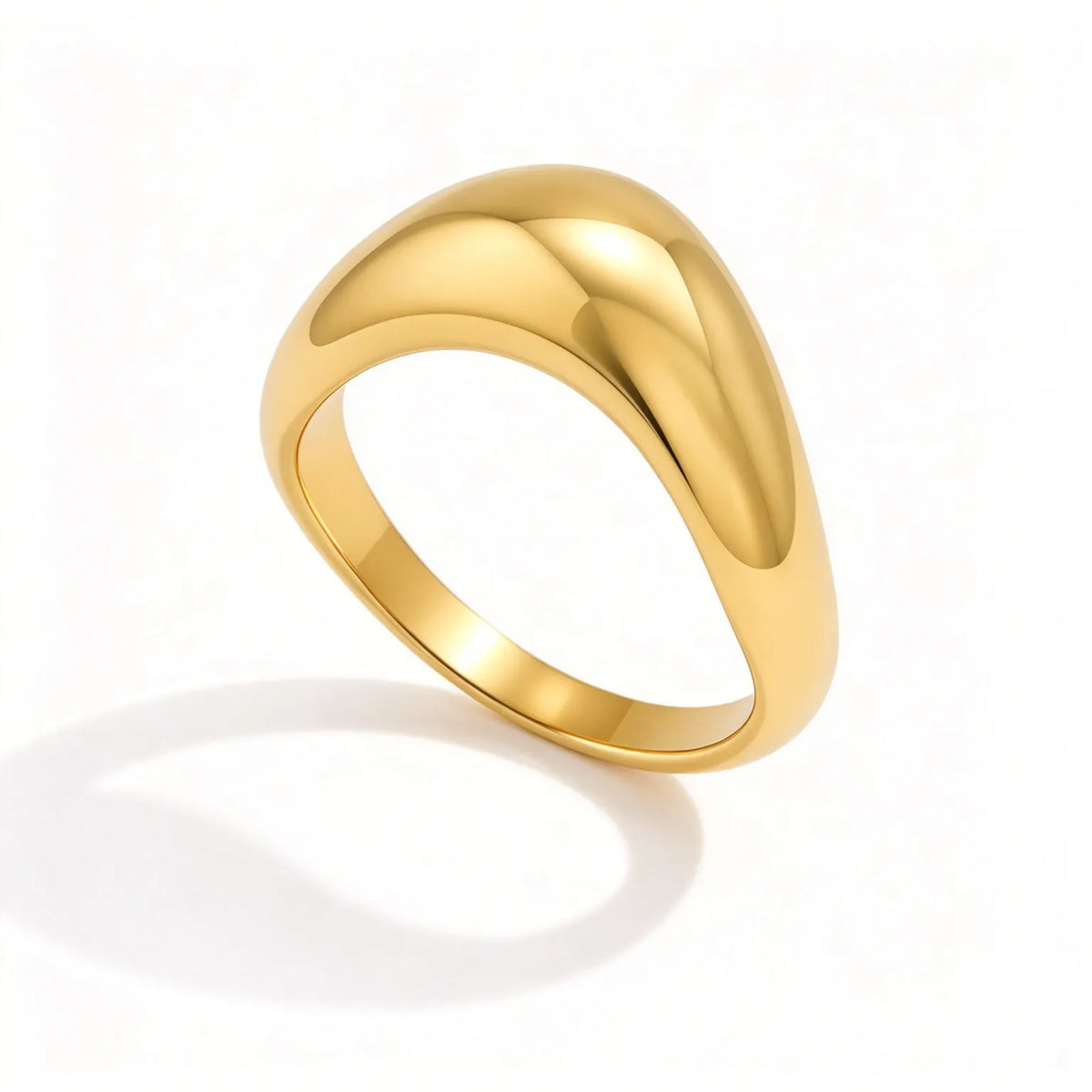 Waterproof Gold Chunky Minimalist Statement Ring