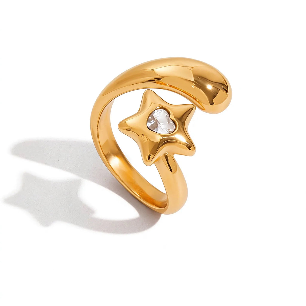 Waterproof Two-Tone Celestial Ring