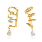 Waterproof Spiral CZ Dangle Cartilage Ear Cuffs