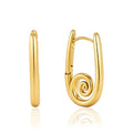 Spiral Sculptural Hoop Earrings – Waterproof 18K Gold