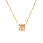 Pavé Zirconia Barrel Necklace – Waterproof 18K Gold