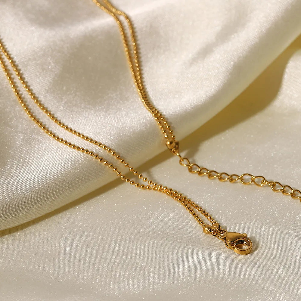 Layered Bar Necklace – Waterproof 18K Gold