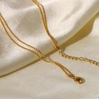 Layered Bar Necklace – Waterproof 18K Gold