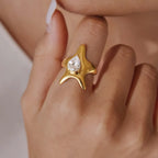 Waterproof Stainless Steel Star Ring