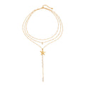 Waterproof Baroque Pearl Starfish Layered Necklace