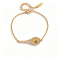 Waterproof Pave CZ Tennis Racket Bracelet