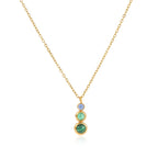 Waterproof Trio Stone Pendant & Cable Chain Necklace