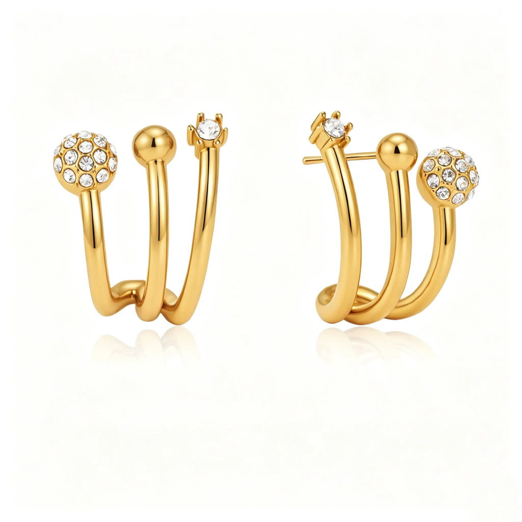 Waterproof Triple Hoop Earrings