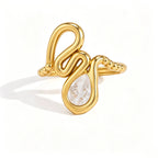 Waterproof Liquid Gold CZ Open Rings