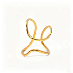 Waterproof Sculptural Geometric Cuff Open Rings