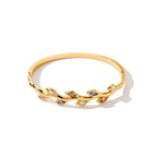 Waterproof Gold Vine Marquise CZ Bangle