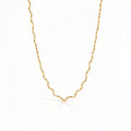 Waterproof Gold Layering Wavy Chain Necklace