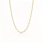 Waterproof Gold Layering Wavy Chain Necklace
