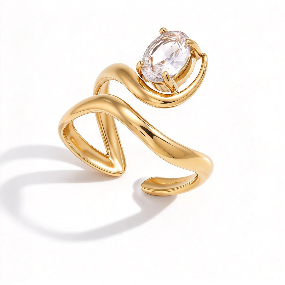 Waterproof Gold Sculptural Ring Collection
