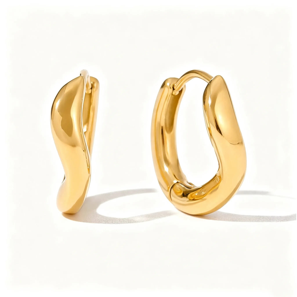 Waterproof Wavy Hoop Earrings