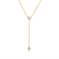 Waterproof Dainty Lariat CZ Y-Necklace