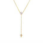 Waterproof Dainty Lariat CZ Y-Necklace