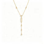 Zirconia Y-Lariat Necklace – Waterproof 18K Gold