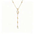 Zirconia Y-Lariat Necklace – Waterproof 18K Gold