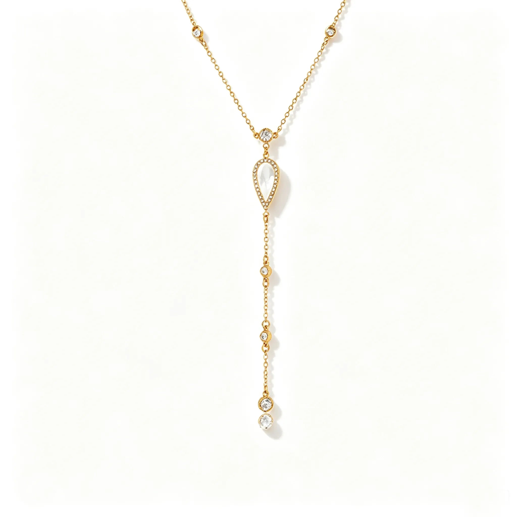 Zirconia Y-Lariat Necklace – Waterproof 18K Gold