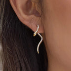 Snake Ear Climber & Cuff Earrings – Waterproof 18K Gold