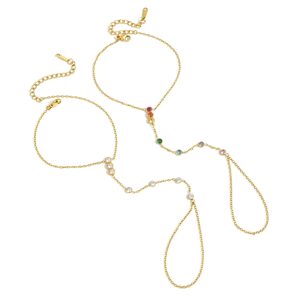 Rainbow Hand Chain Bracelet – Waterproof Stainless Steel