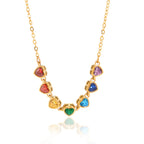 Rainbow Heart Zirconia Charm Necklace | Waterproof 18K Gold