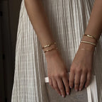 Ribbed Texture Open Cuff Bangle | Waterproof 18K Gold Plated