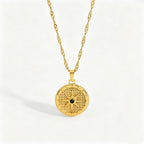 Celestial Medallion Necklace | Waterproof 18K Gold