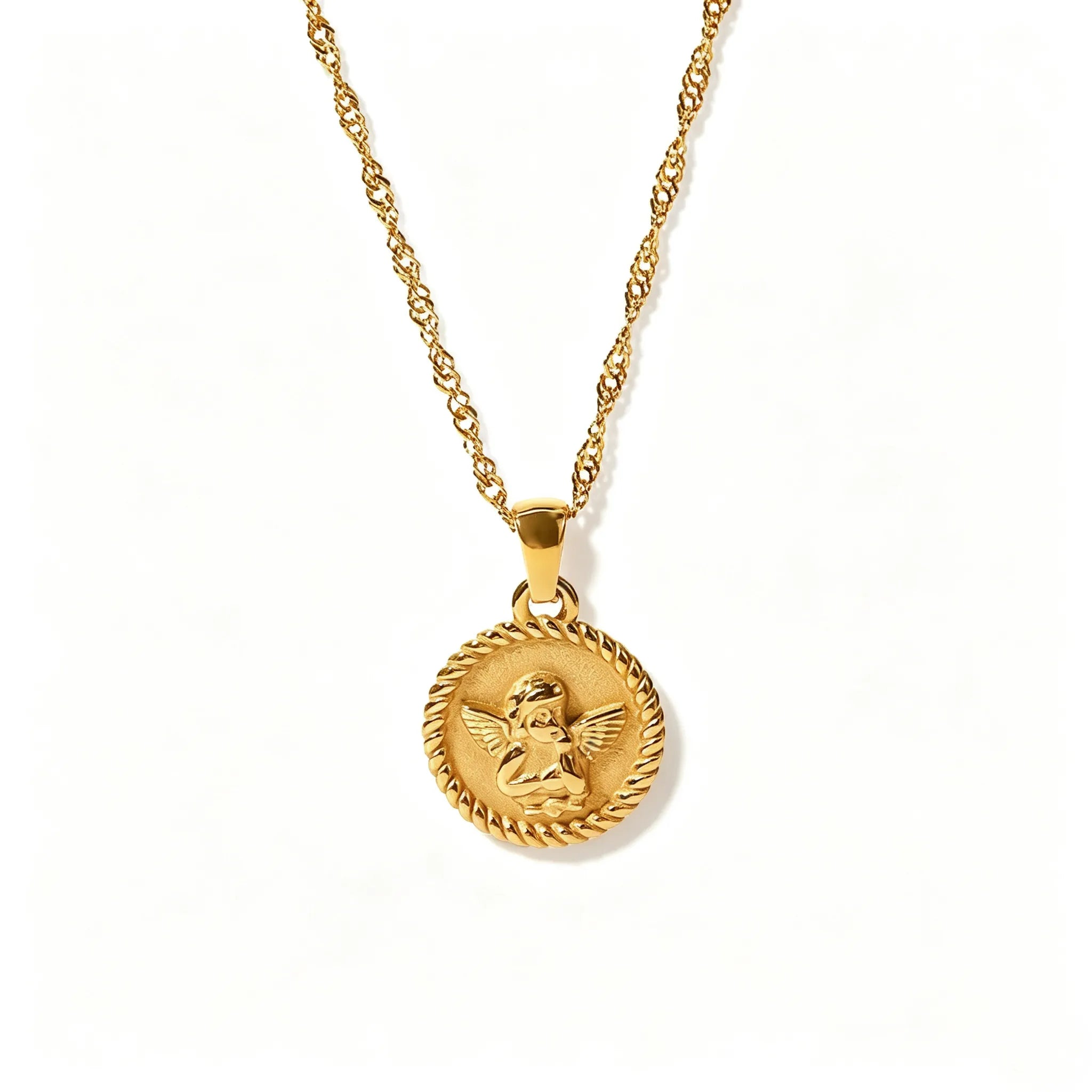 Celestial Medallion Necklace – Waterproof 18K Gold Steel