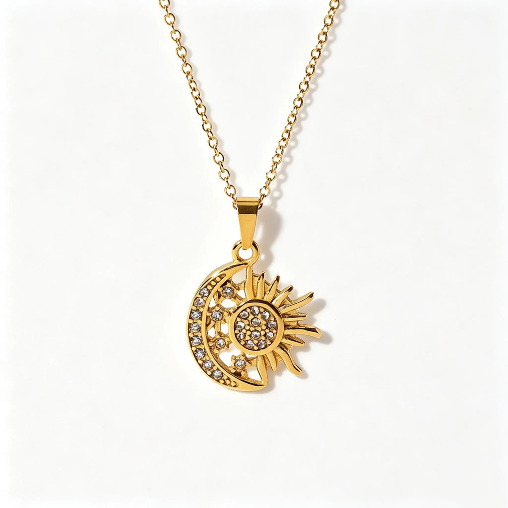 Celestial Medallion Necklace | Waterproof 18K Gold