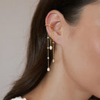 Multi-Chain CZ Dangle Ear Cuff (single)– Waterproof 18K Gold
