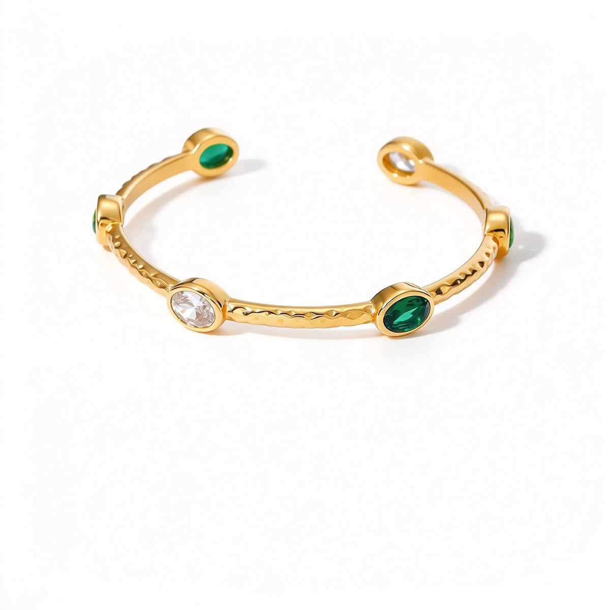 Waterproof Pave CZ Cuff Adjustable Bracelet