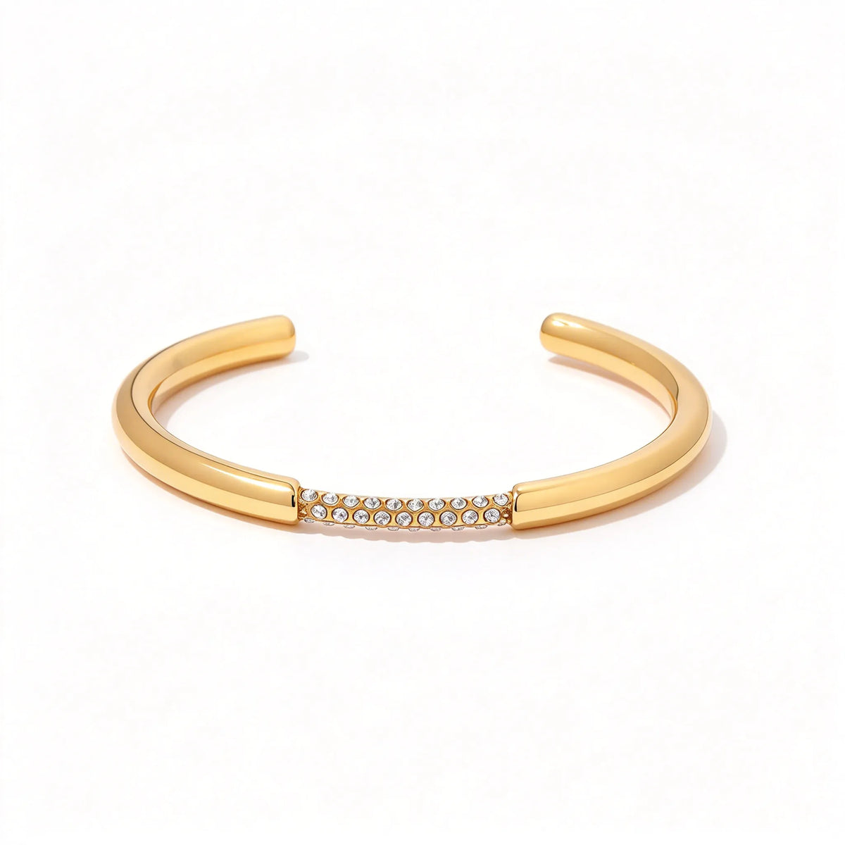 Waterproof Pave CZ Cuff Adjustable Bracelet