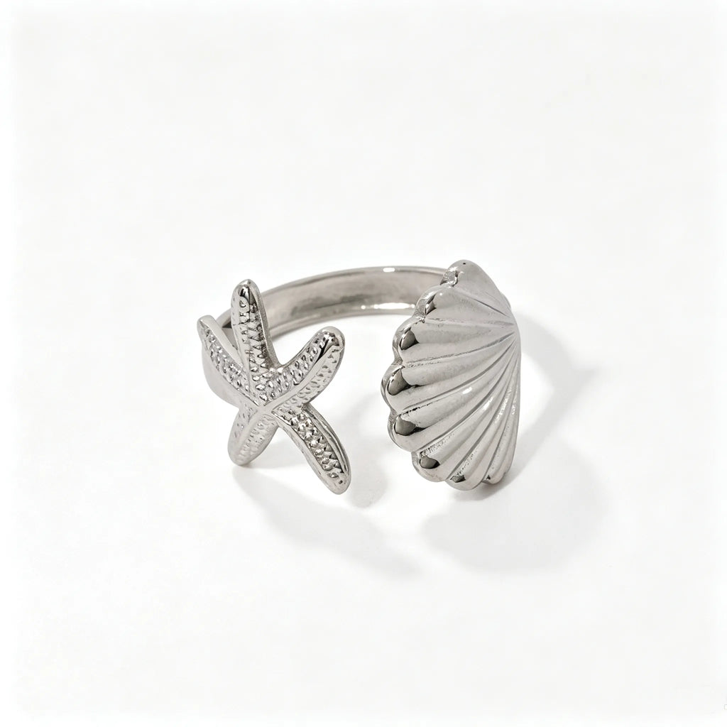 Starfish Gold Open Ring– Waterproof Stainless Steel